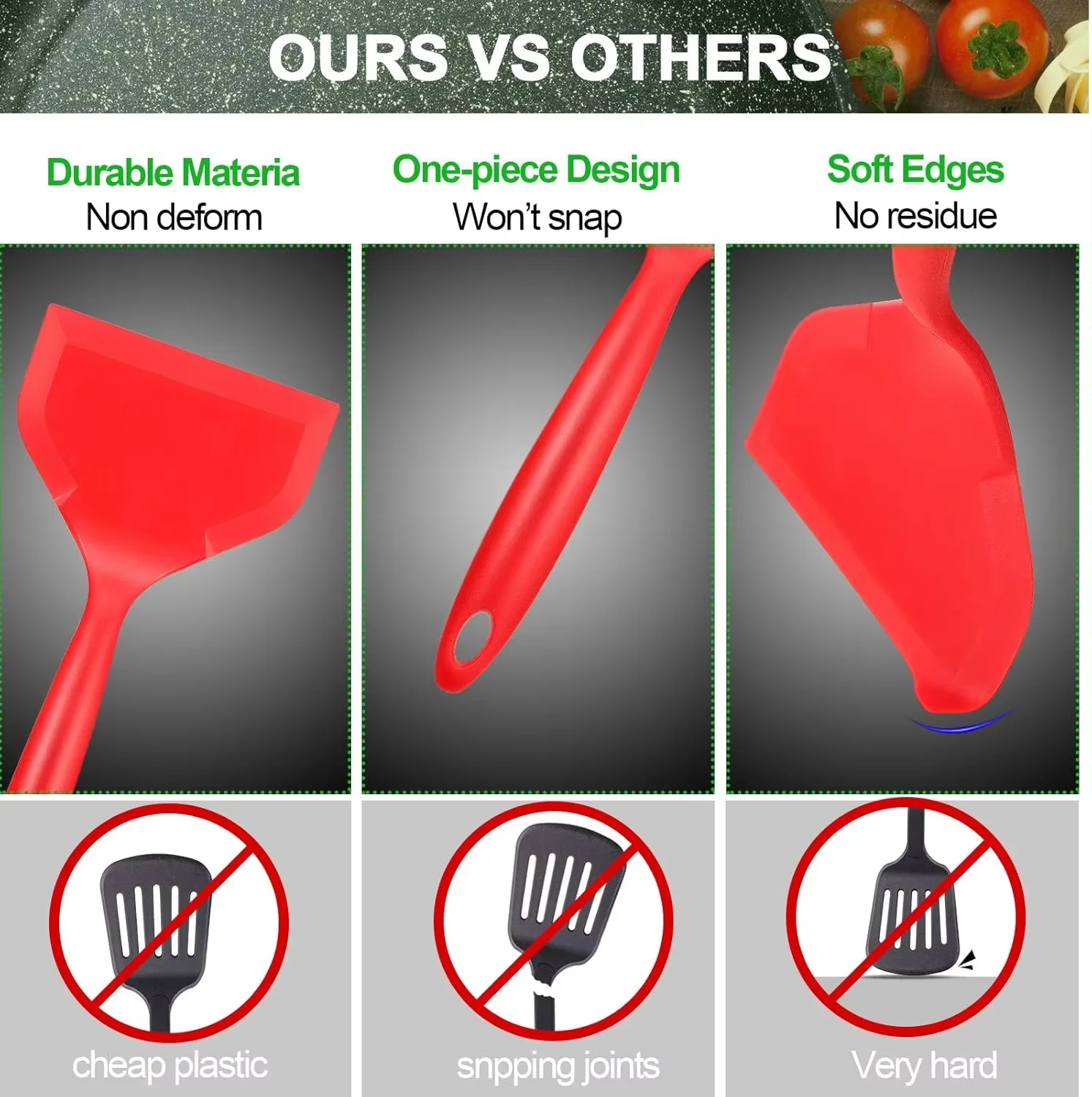 Non-Stick Pan Spatula, Silicon - огляд і ціна Okonomiyaki Spatula