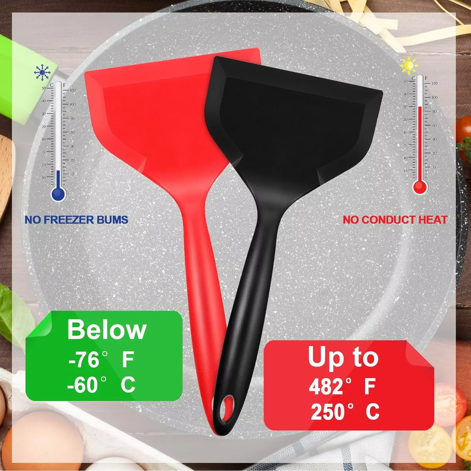 Non-Stick Pan Spatula, Silicon - огляд і ціна Okonomiyaki Spatula